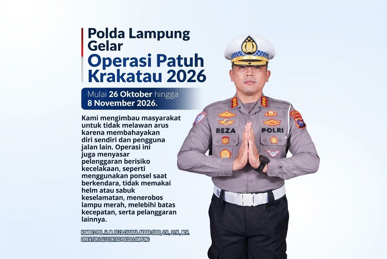 Polda Lampung Kerahkan 702 Personel Dalam Operasi Patuh Krakatau 2026, Pelawan Arus Jadi Target Utama IMG-20261026-WA0002.jpg