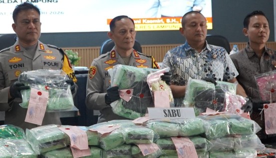 Polres Lampung Selatan Ungkap 3 Kasus Narkotika, Sita 118,59 Kg Sabu dan Selamatkan 479.857 Jiwa