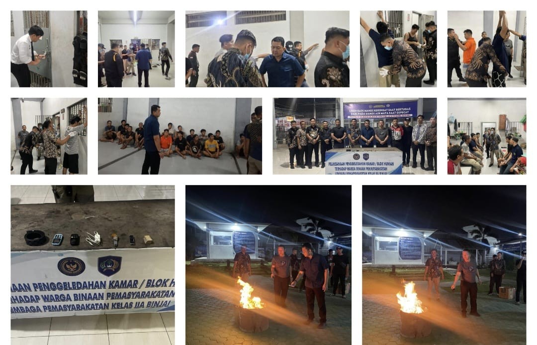 Razia Mendadak Malam Hari, Lapas Kelas IIA Binjai Sikat Barang Terlarang dari Blok Hunian WBP