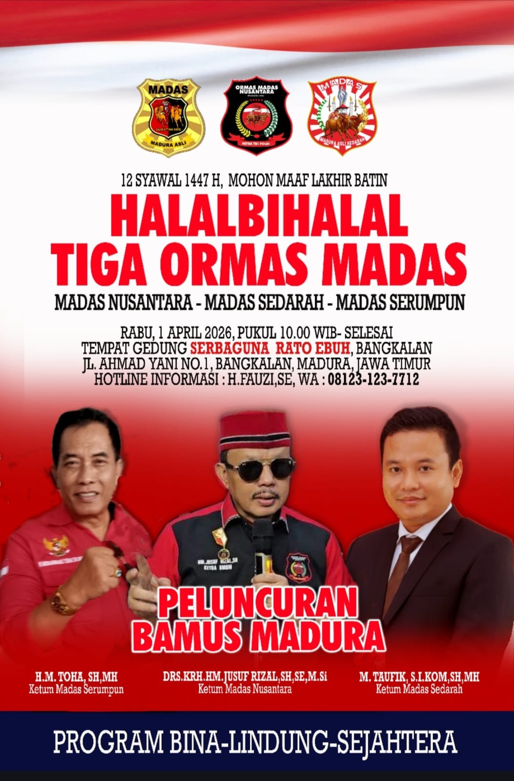Tiga Ormas Madas Gelar Halalbihalal Sekaligus Launching Bamus Madura