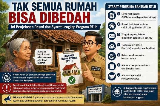 Tak Semua Rumah Bisa Dibedah, Ini Penjelasan Pemkab Lampung Selatan di Balik Syarat Program RTLH