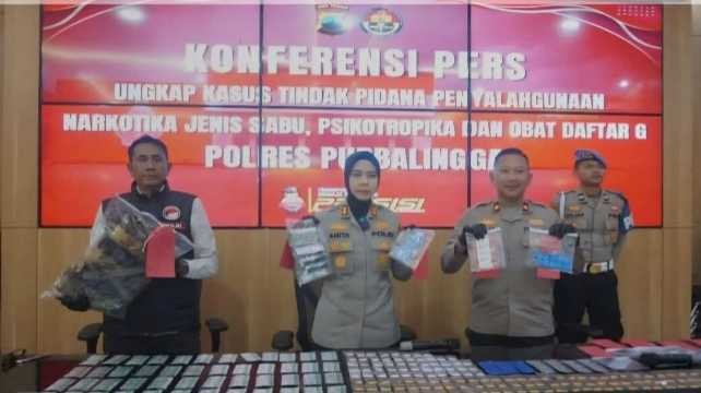 Satresnarkoba Polres Purbalingga Bongkar Sindikat Peredaran Obat Terlarang dan Sabu