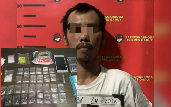 ‎Polres Garut Ungkap Kasus Sabu, MI Warga Tarogong Kidul Beserta Puluhan Paket Sabu Diamankan