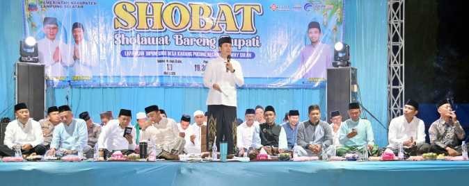Sholawat Bareng Warga di Way Sulan, Bupati Egi Doakan Jemaah Haji dan Komitmen Bangun Desa Helau di Lampung Selatan