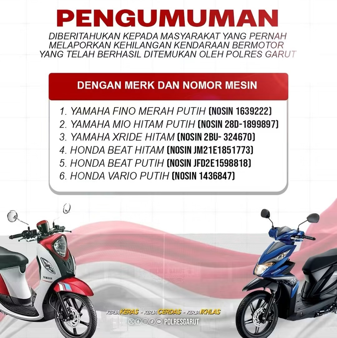 Polres Garut Temukan Sejumlah Sepeda Motor Yang Hilang IMG-20260915-WA0190.jpg