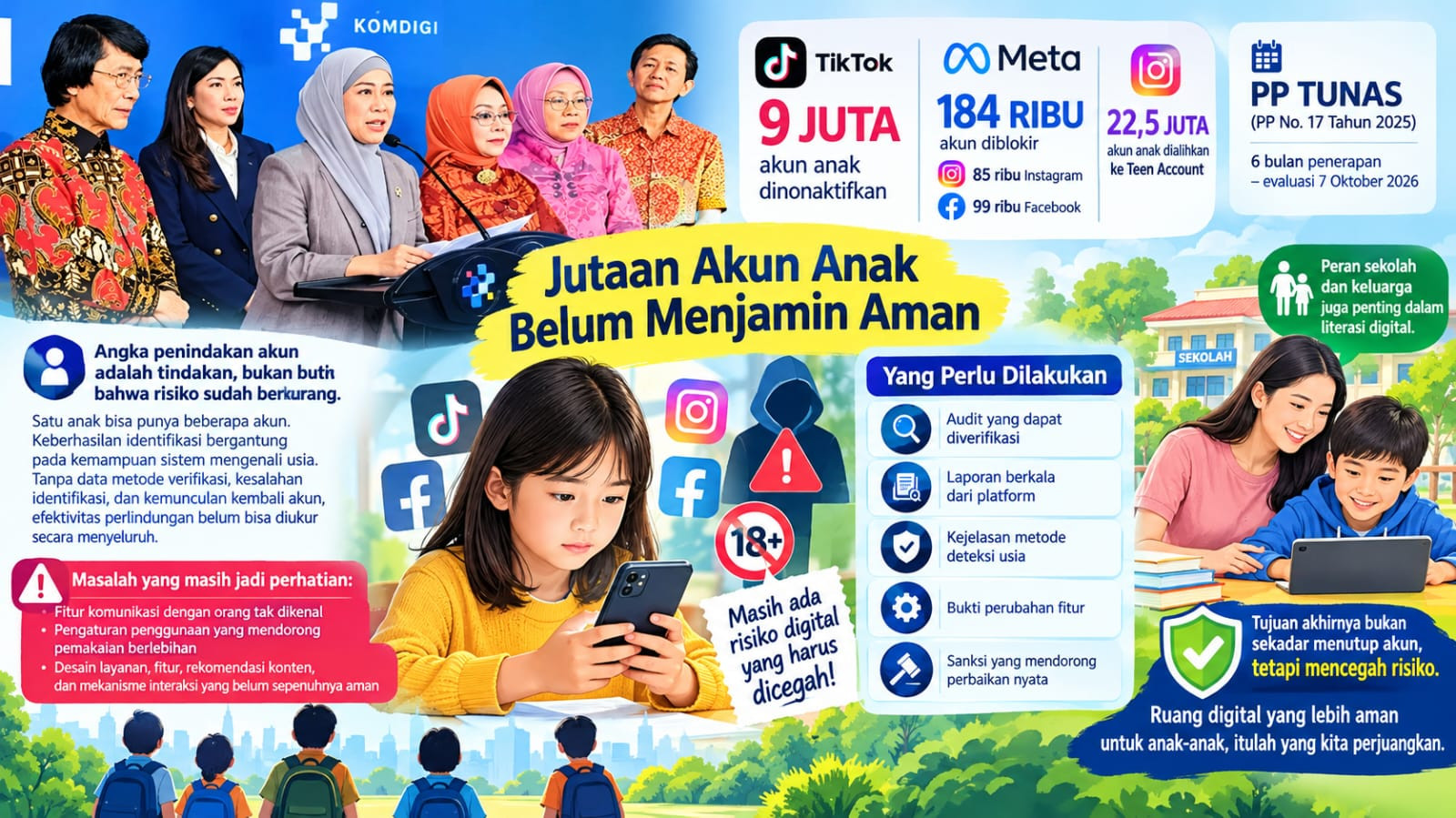 Jutaan Akun Anak Belum Menjamin Aman