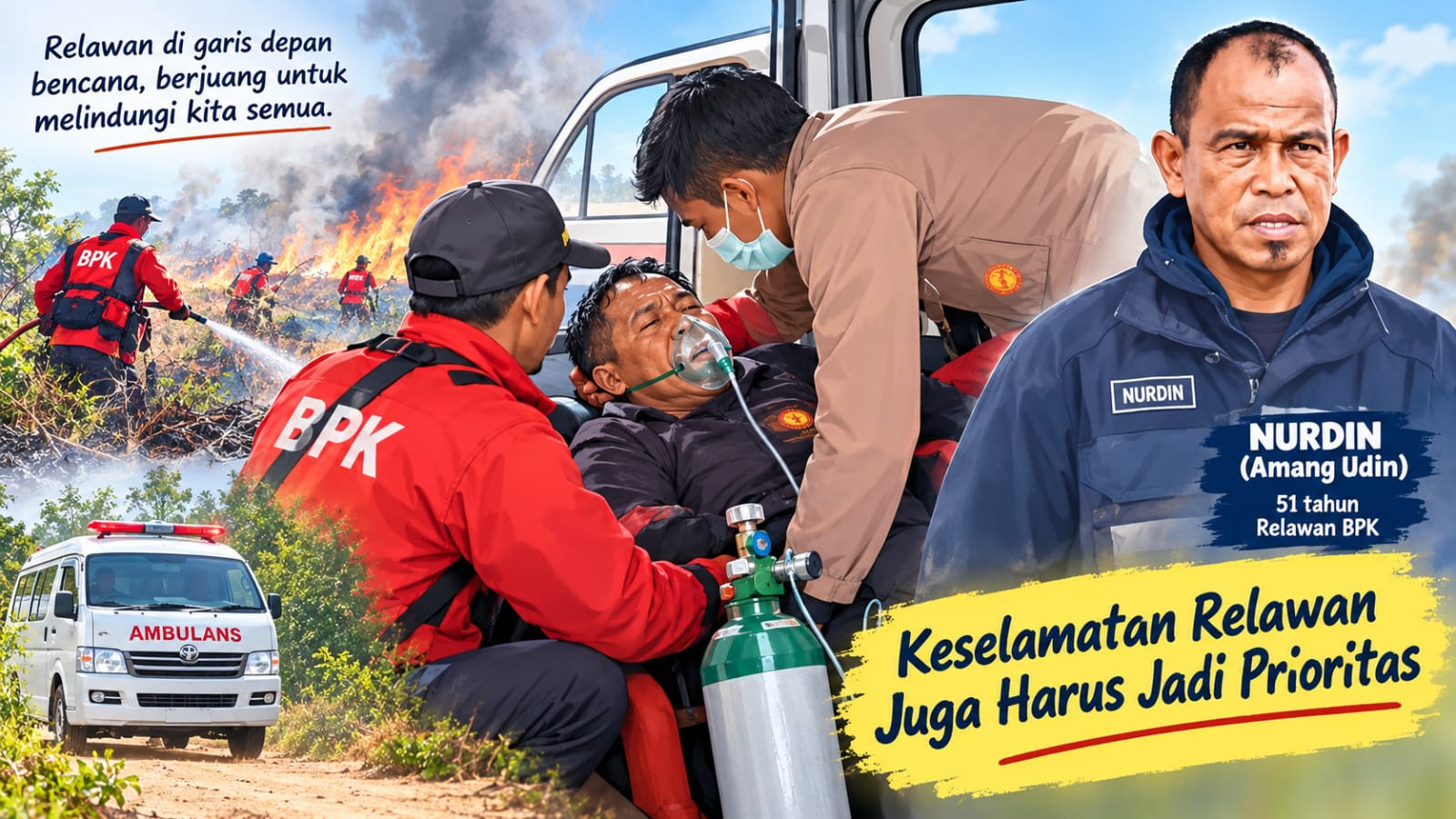 Amang Udin Gugur, Keselamatan Relawan Dipertanyakan