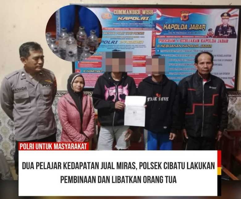 Libatkan Orang Tua Polsek Cibatu Bina Dua Pelajar yang Jual Miras