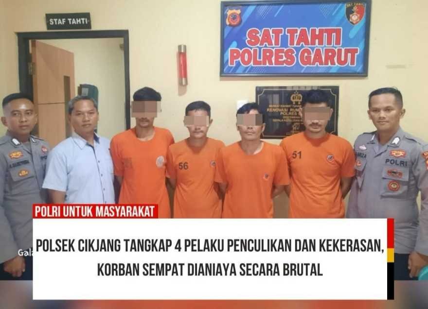 Polsek Cikajang Tangkap 4 Pelaku Penculikan dan Kekerasan Korban Sempat Dianiaya Secara Brutal