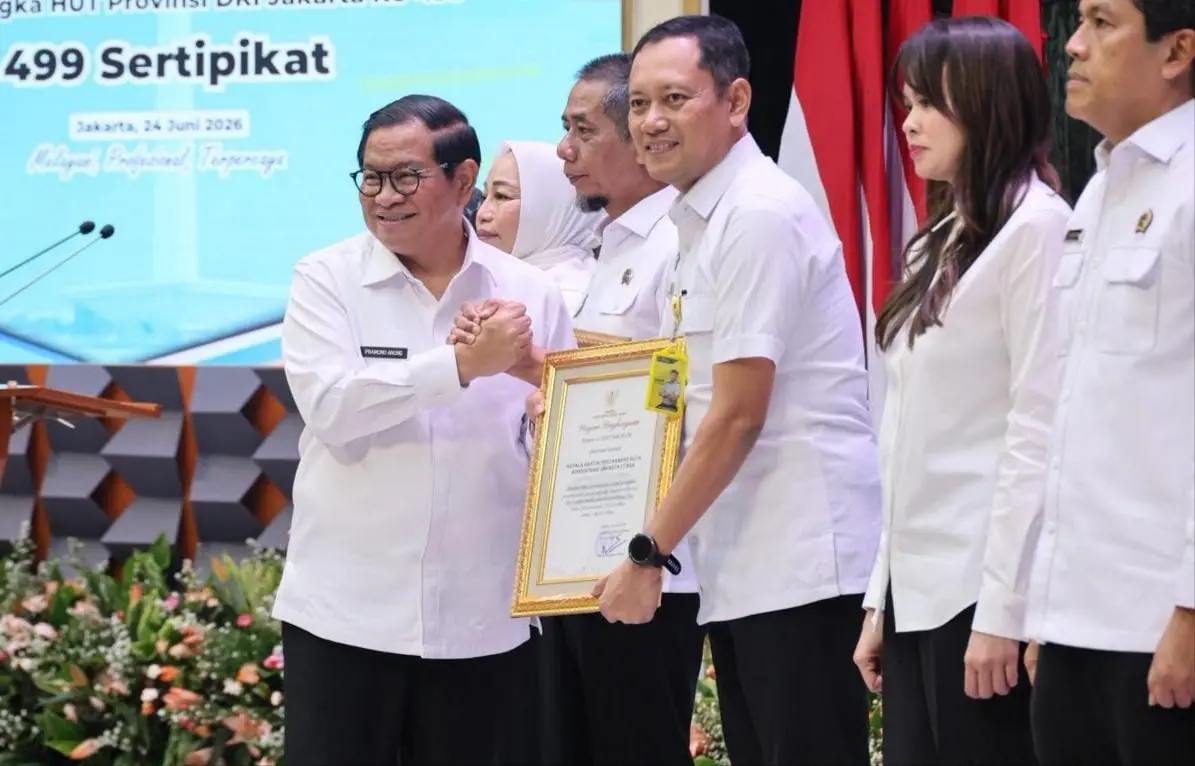Kementerian ATR/BPN Terima Penghargaan Gubernur DKI Jakarta Atas Percepatan Pengamanan Aset