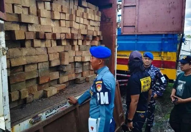 TNI AL Perketat Pengawasan Pengiriman Kayu Ilegal Berhasil Digagalkan