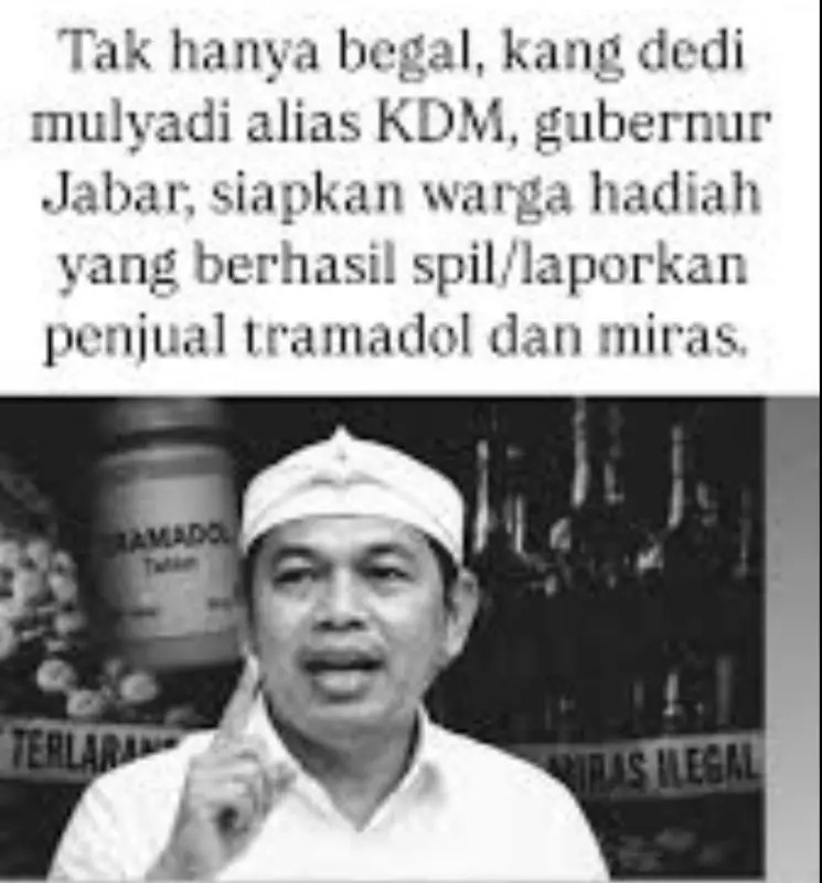 Dedi Mulyadi Janjikan Hadiah bagi Warga yang Ungkap Peredaran Tramadol dan Miras Ilegal